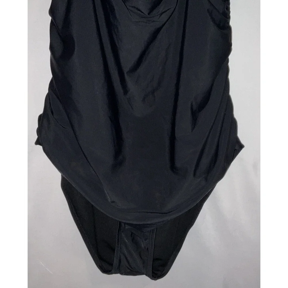 NWT Women's Tempt Me Tummy Control High‎ Waist 1 Piece Cutout Swimsuit Black 22W